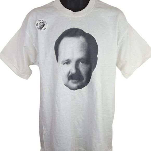 Mr Rogers For 2nd Lieutenant Governor T Shirt Vintage 90s Politics Voting Mens - Picture 1 of 7